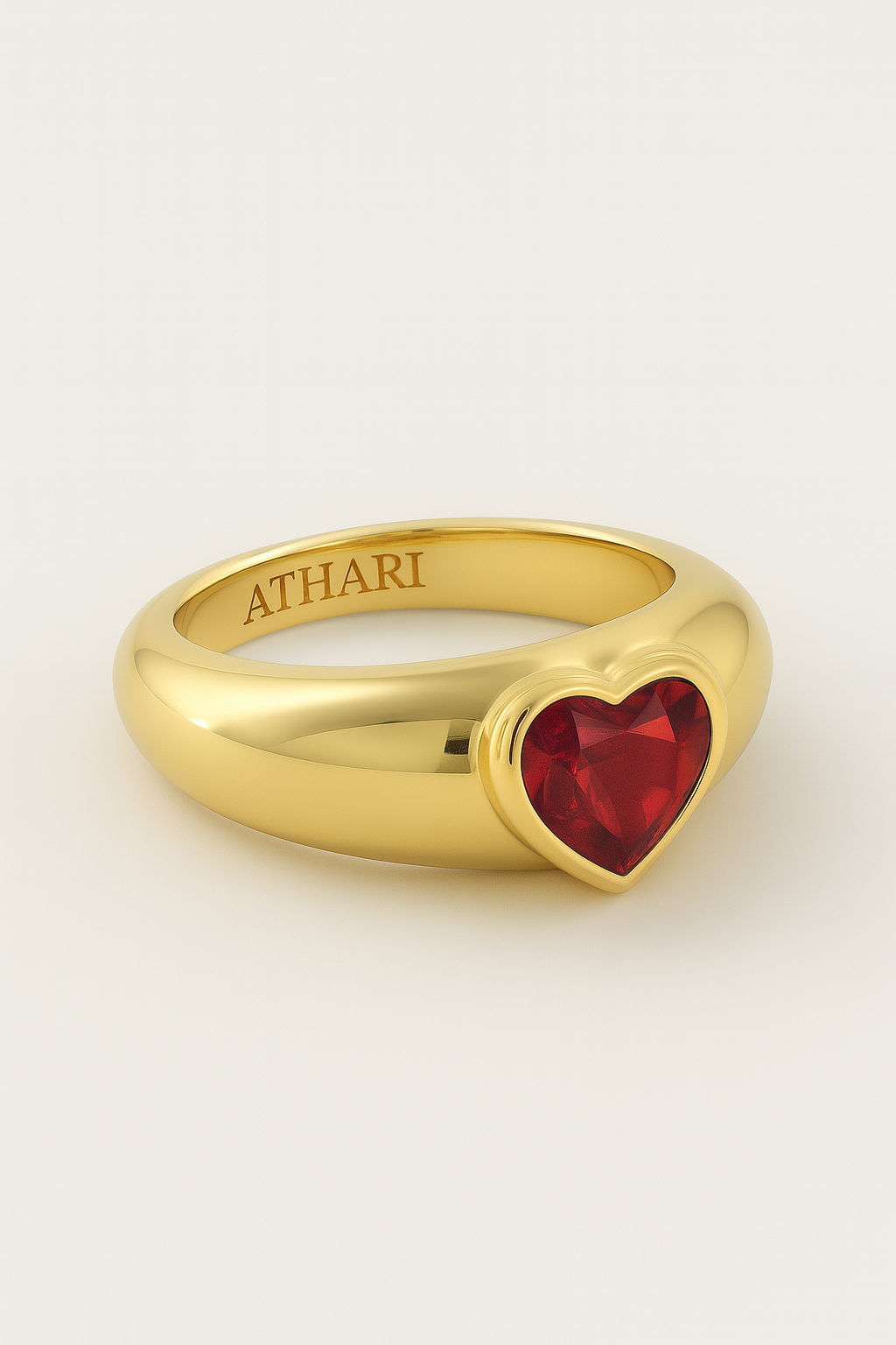 BIRTHSTONE HEART RING